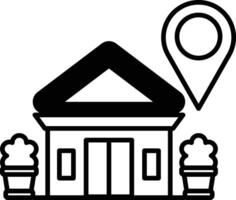 A house with a black and white design and a map of the area vector
