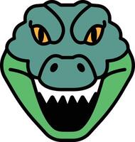 crocodile in line icon style vector