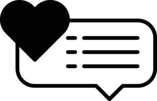 A heart is drawn above a box with lines and a message vector