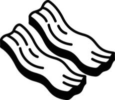 Delicious bacon in line icon style vector