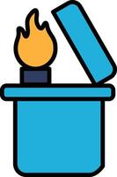 lighter in line icon style vector