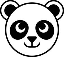 panda in line icon style vector