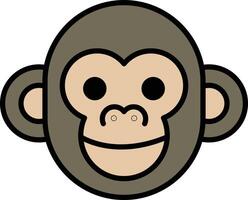 monkey in line icon style vector