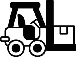 Forklift in line icon style vector