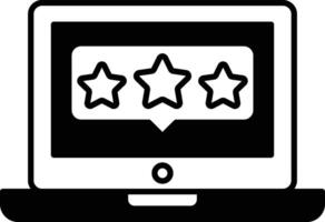 A laptop screen with three stars and a star in the middle vector