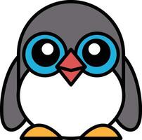 penguin in line icon style vector