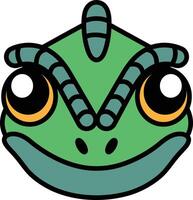 chameleon in line icon style vector