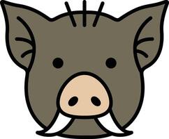 boar in line icon style vector