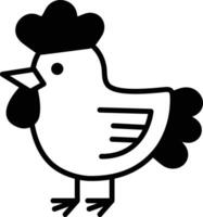 chicken in line icon style vector