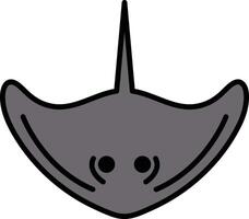 stingray in line icon style vector