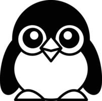 penguin in line icon style vector