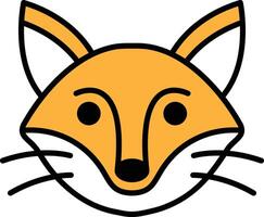 fox in line icon style vector