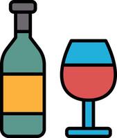 Wine glasses and bottles in line icon style vector