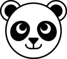 panda in line icon style vector