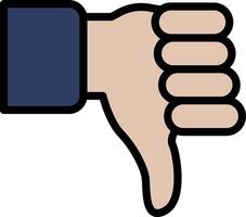 A hand with a thumb down on a white background vector