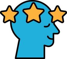blue head with three stars on it vector