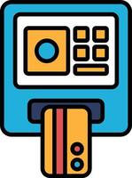 A black and white image of a credit card reader vector