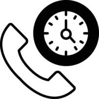 A phone with a clock on it vector