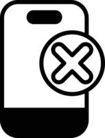 A phone with an X on it vector