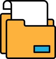 A folder with a white background and black border vector