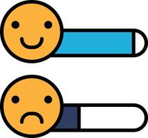 Two faces with one smiling and the other frowning vector