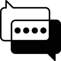 A black and white image of two speech bubbles with a keypad in the middle vector