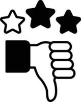 A hand with three stars and a down arrow vector