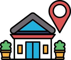 A house with a black and white design and a map of the area vector