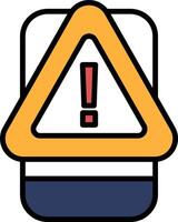 A warning sign with an exclamation point on it vector