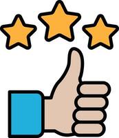 A hand with three stars on it vector