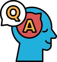 A man's head with a Q and A on it vector