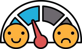 A smiling face is on the left side of a scale vector