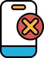A phone with an X on it vector