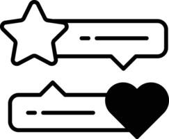 A black and white image of a star and a heart vector