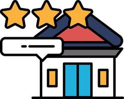 A building with three stars on it vector