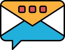 A colorful envelope with three red squares on it vector