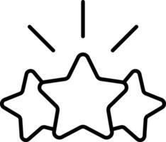 Three stars are lit up in a row, representing a positive rating or review vector