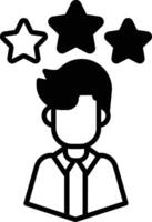 A man with three stars above his head vector