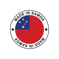 MADE IN SAMOA circle stamp with flag vector
