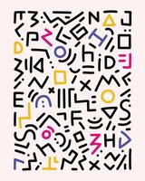 abstract seamless geometric color and alphabet pattern vector