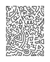 hand drawn Line art abstract doodle background Isolated on white background vector