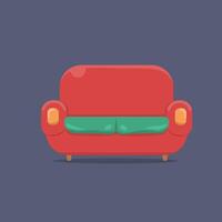 red sofa in isolated design. vector