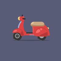 red scooter in isolated flat design. vector