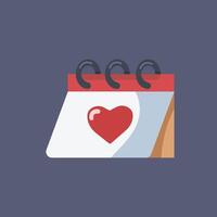 love calendar sign in flat design vector