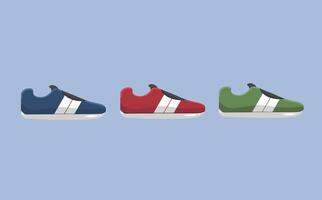 shoes set with different color in flat design vector