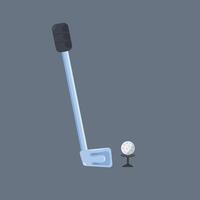 golf stick and ball in isolated design. vector