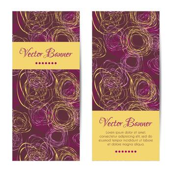 vertical banner template. Abstract scribble pattern vector
