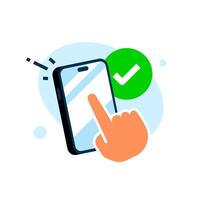 Contactless. digitalization support. simple, easy and fast just with a smartphone concept illustration flat design. simple modern graphic element for ui, infographic, icon vector
