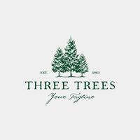 Three Trees Vintage Logo vector
