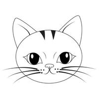 The outline of the cat's muzzle.Cartoon cat style vector